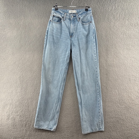 Abercrombie The Loose High Rise Curve Love Jeans 25 0L Light Wash Baggy Wide Leg - Picture 4 of 16
